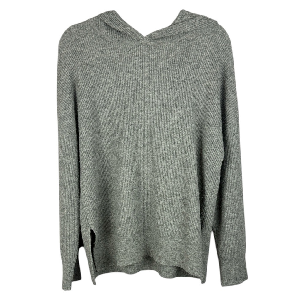Love & Lore Super Soft Cozy Oversized Wool Blend Gray Med Knit Hoodie Sweater